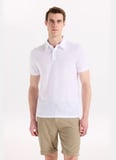 Fabrika Flamlı Beyaz Erkek Polo T-Shirt F6SM-TST 2901