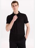 Fabrika Flamlı Siyah Erkek Polo T-Shirt F6SM-TST 2901
