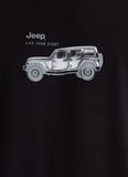 Jeep Bisiklet Yaka Baskılı Siyah Erkek T-Shirt J6SM-TST7481