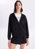 Jeep Kapüşon Yaka Düz Siyah Kadın Sweatshırt J5SL-SWT7038