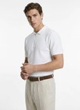 Fabrika Beyaz Erkek Slim Fit Jakarlı Polo T-Shirt F6SM-TST 2980