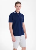 Mustang Lacivert Erkek Relaxed Nakışlı Polo T-Shirt M5SM-TST1356