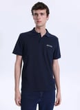 Mustang Düz Lacivert Erkek Polo T-Shirt M6SM-TST1579