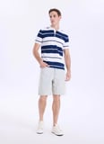 Mustang Lacivert - Beyaz Erkek Relaxed Çizgili Polo T-Shirt M6SM-TST1602
