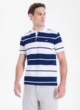 Mustang Lacivert - Beyaz Erkek Relaxed Çizgili Polo T-Shirt M6SM-TST1602