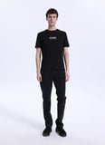 Mustang Bisiklet Yaka Baskılı Siyah Erkek T-Shirt M6SM-TST1598