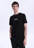 Mustang Bisiklet Yaka Baskılı Siyah Erkek T-Shirt M6SM-TST1598