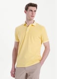 Mustang Sarı Erkek Relaxed Yıkamalı Polo T-Shirt M6SM-TST1326
