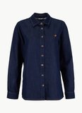 Mustang Lacivert Kadın Normal Fit Yıkamalı Denim Gömlek M6SL-GML1116