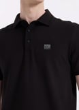Discovery Expedition D6SM-TST3754 Siyah Relaxed Düz Erkek Polo T-Shirt