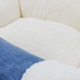 Lepus Peluş Fermuarlı - Kaydırmaz Taban Mavi Büyük Irk Köpek Yatağı