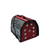 Kedi ve Köpek Taşıma Çantası Lepus Şeffaf Fly Bag Kırmızı