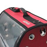 Kedi ve Köpek Taşıma Çantası Lepus Şeffaf Fly Bag Kırmızı