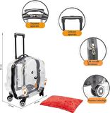 Lepus WHEEL BAG 4 Teker Kedi ve Köpek Valiz 42-45-25cm Şeffaf