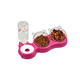 Glipet Kedi Köpek Çift Hazneli 3'Lü Beslenme Mama ve Su Kabı 500 ml 36x21x16 Cm