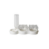 Glipet Kedi Köpek Çift Hazneli 3'Lü Beslenme Mama ve Su Kabı 500 ml 36x21x16 Cm