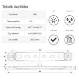 Sanel 6 Ledli 3'Lü Set Parmak Led 24V Beyaz SBB24W6-3