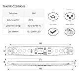 Sanel 24V Üniversal Parmak 12 Led Basamak - Yan Beyaz SBC24W12