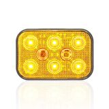 Sanel 12V Universal Kare 6 Led Dış Makan Uyumlu Sarı SBD12Y6