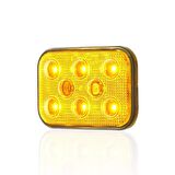 Sanel 12V Universal Kare 6 Led Dış Makan Uyumlu Sarı SBD12Y6