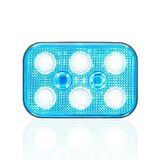 Sanel 24V Universal Kare 6 Led Dış Makan Uyumlu Mavi SBD24B6