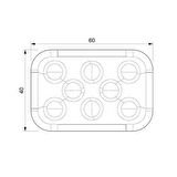Sanel Çakarlı 12 - 24V Universal Kare 6 Led Dış Mekan Uyumlu Mavi SBDF6B