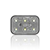 Sanel Çakarlı 12-24V Universal Kare 6 Led Dış Mekan Uyumlu Beyaz SBDF6W