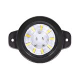 Yuvarlak İşaret Lamba Lensli Cam 9 Led'Li 12V-24V Beyaz - FR0161-W