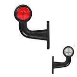 Kısa Eğri Lamba 8 Led'Li 130Mm 24V Beyaz - Kırmızı - FR0114-WR