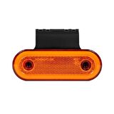 Oval Yan İşaret Lamba Neon Braketli 20 Led'Li 115Mm 12V-24V Sarı - FR0295-Y
