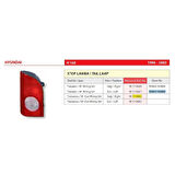 Hyundai Accent H100 Duylu Sağ Arka Stop lambası 1996-2003 -92402-43800