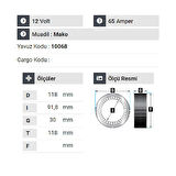 NURSAN 120312 Statör 12V 65A Mako Tip Palio Siena Weekend Doğan Şahin Kartal
