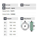 NURSAN 150412 Statör 12V 75A Hyundai Y.M.Grandsalon-Stratex-Gallober-Sanata Dar Tip