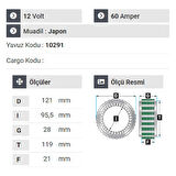 NURSAN 151312 Statör 12V 60A Mit.L200.L300.2009.010.Partner 2004 Sonrası.Ford Fiesta.Forklift