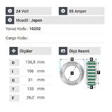 NURSAN 160624 Statör 24V 55A Hyundai Hd 75 Euro 4 Kamyonet