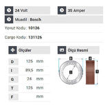 NURSAN 165024 Statör 24V 35A Geniş Gövde Man
