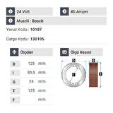 NURSAN 165124 Statör 24V 45A Merc. Kamyon-2517-2521-2612 Y.M Man Bmc 827.Cargo 3226