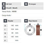 NURSAN 177524 Statör 24V 70A İveco Daf-Setra-303-302 Mercedes Muhtelif Araçlar