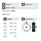 NURSAN 180624 Statör 24V 80A Belde Otobüs Samsung - Daewoo - Cat İş Makinası