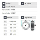NURSAN 181512 Statör 12V 90A Opel Corsa-Combo-1.3 Dizel Multijet