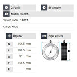 Nursan 184124 Statör 24V 80A Hyundai İşMakineleri Kamiş Motor