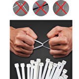 Beyaz Plastik Kablo Bağı Plastik Kelepçe 3,6MMX25Cm 100