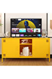 Pera Tv Ünitesi, Tv Dolabı,2 Kapaklı, Açık Raflı 130,50 x 40 x 64,50 cm
