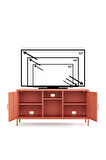 Pera Tv Ünitesi, Tv Dolabı,2 Kapaklı, Açık Raflı 130,50 x 40 x 64,50 cm