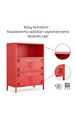 Pera Metal Çok Gözlü Dolap, 4 Kapaklı, Açık Raflı 80,50 x 40 x 109,50 cm