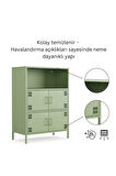 Pera Metal Çok Gözlü Dolap, 4 Kapaklı, Açık Raflı 80,50 x 40 x 109,50 cm