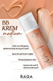 Baga 50+Spf BB Krem Medium Leke oluşumunu Önlemeye Yardımcı Olur, Aydınlık ve Canlılık Sağlar 
