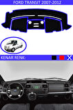 Ford Transit 2007-2012 İçin Uygun Torpido Koruma Halısı Siyah Kenar Renk Mavi