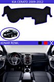 Kia Cerato 2009-2012 İçin Uygun Torpido Koruma Halısı Siyah Kenar Renk Mavi