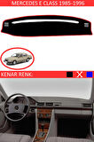 Mercedes E Class 1985-1995 İçin Uygun Torpido Koruma Halısı Siyah Kenar Renk Kırmızı